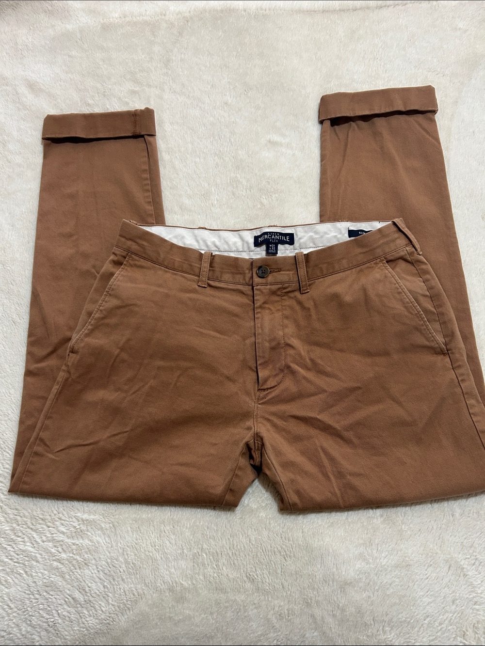 J. Crew Mercantile Flex Brown Men's Chino Pants size 31x32